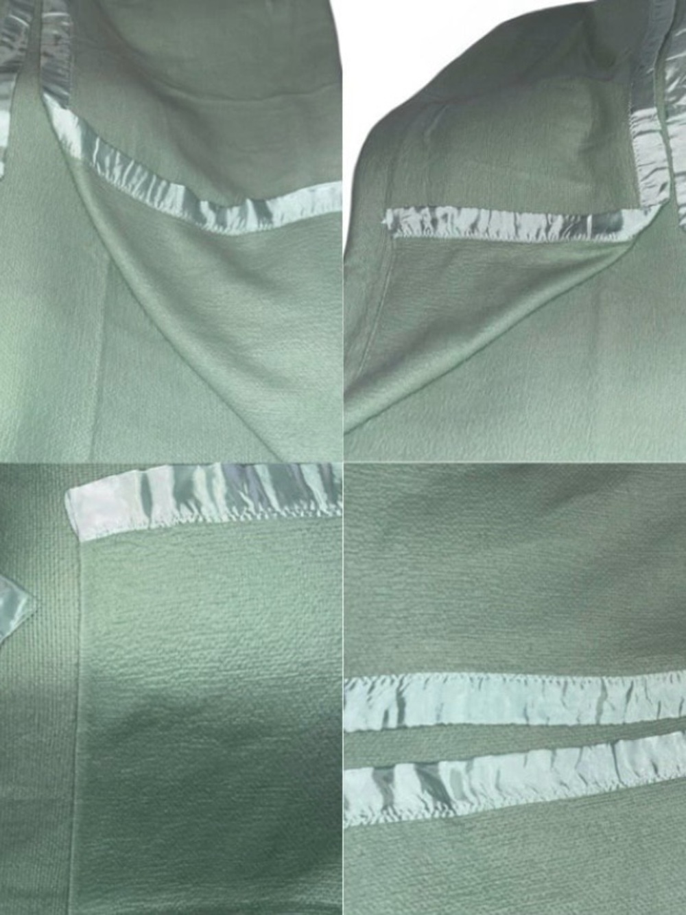 Soft Sage Green/ Mint Green Waffle Blanket with Satin Edging - Picture 8 of 12
